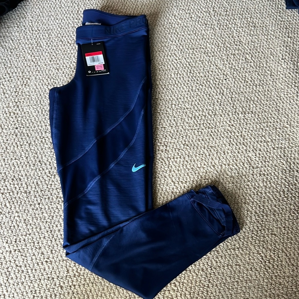 new with tags nike pro navy leggings